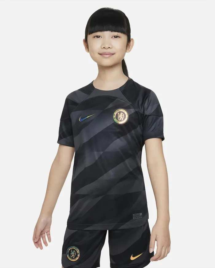 All Clothing Kids Nike Chelsea FC 202324 Stadium Goalkeeper Anthraciteanthraciteclub Gold