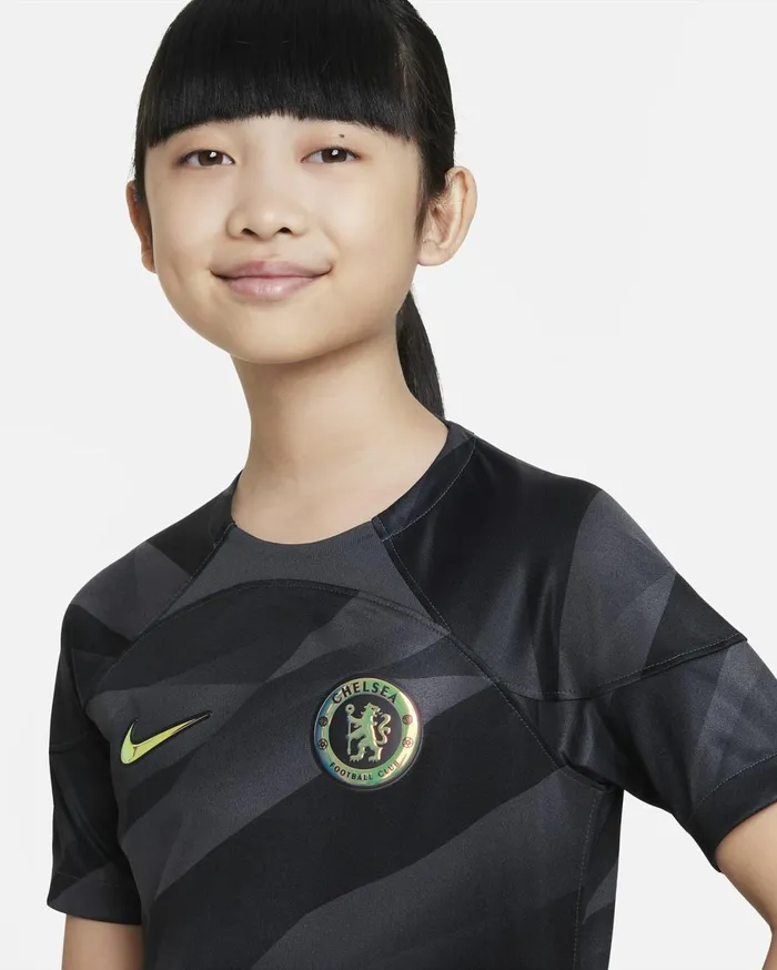 All Clothing Kids Nike Chelsea FC 202324 Stadium Goalkeeper Anthraciteanthraciteclub Gold