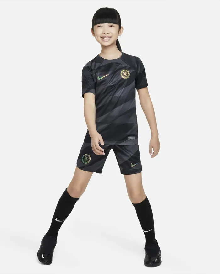 All Clothing Kids Nike Chelsea FC 202324 Stadium Goalkeeper Anthraciteanthraciteclub Gold