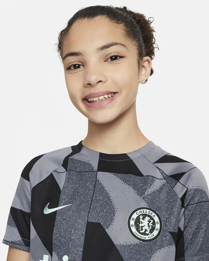 All Clothing Kids Nike Chelsea FC Academy Pro Third Cool Greycool Greyblackmint Foam