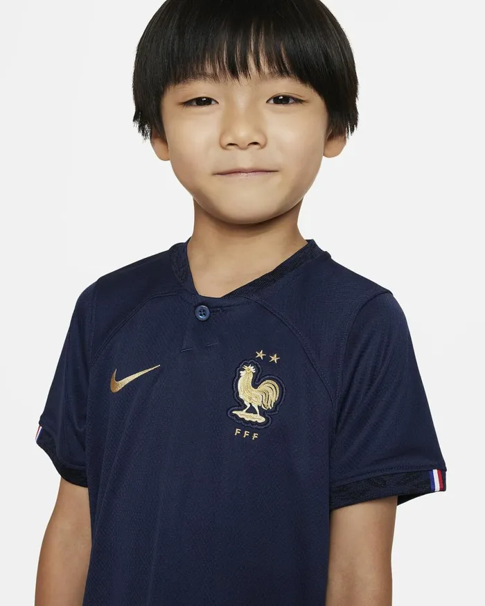 All Clothing Kids Nike FFF 202223 Home Midnight Navywhiteuniversity Redmetallic Gold