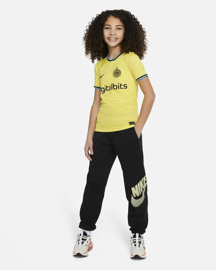 All Clothing Kids Nike Inter Milan 202223 Stadium Third Vibrant Yellowvibrant Yellowblack