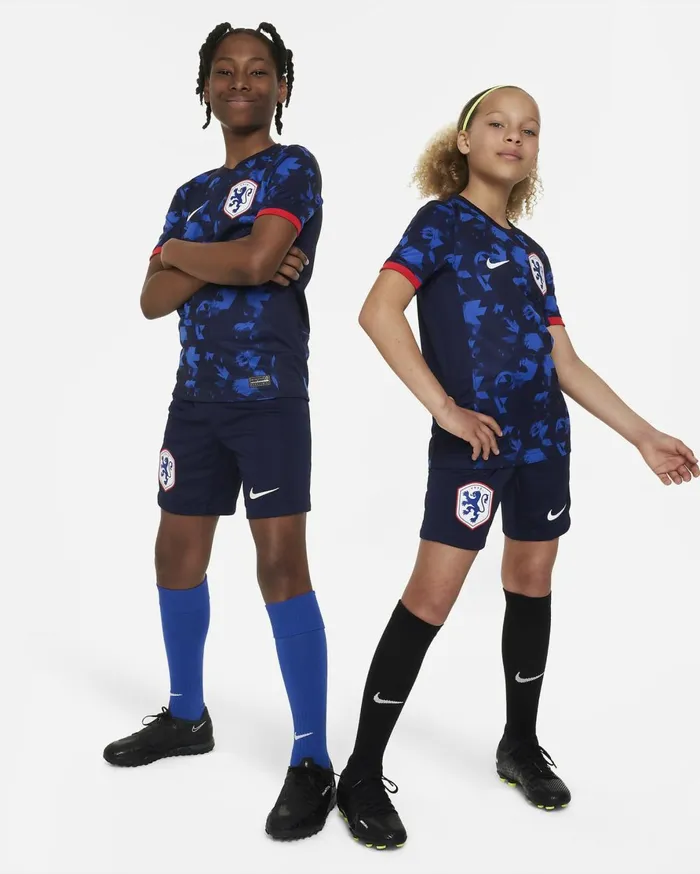 All Clothing Kids Nike Netherlands 2023 Stadium Away Blackened Bluewhite