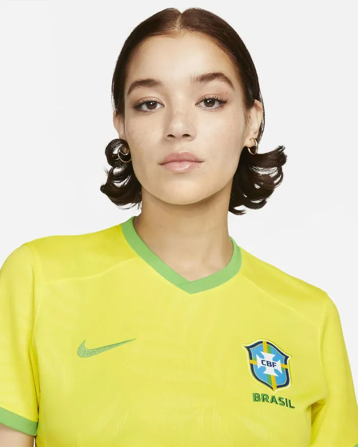 All Clothing Women Nike Brazil 2023 Stadium Home Dynamic Yellowgreen Sparkgreen Spark