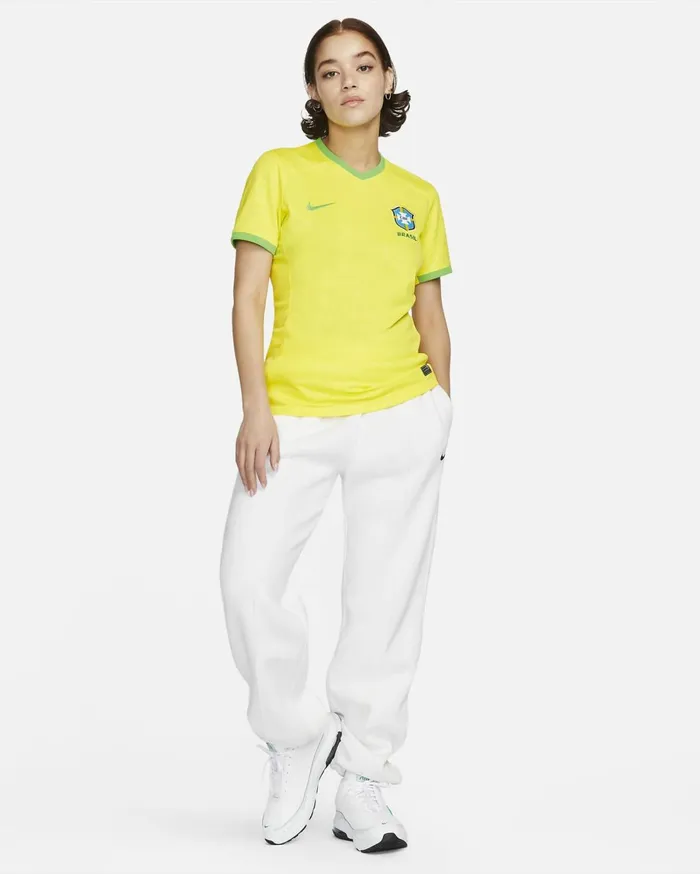 All Clothing Women Nike Brazil 2023 Stadium Home Dynamic Yellowgreen Sparkgreen Spark