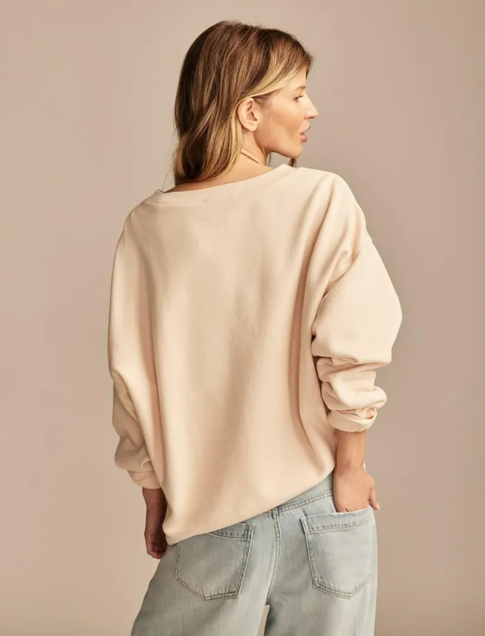 Alpine Social Club Crew Neck Peach Blush Women Lucky Brand Sweaters and Sweatshirts