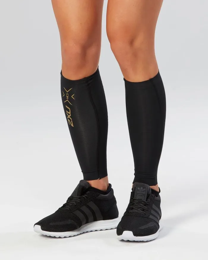 Arm and Calf Sleeves Accessories 2XU Light Speed Compression Calf Guards Blackgold Arm and Calf Sleeves Accessories 2XU Light Speed Compression Calf Guards Blackgold