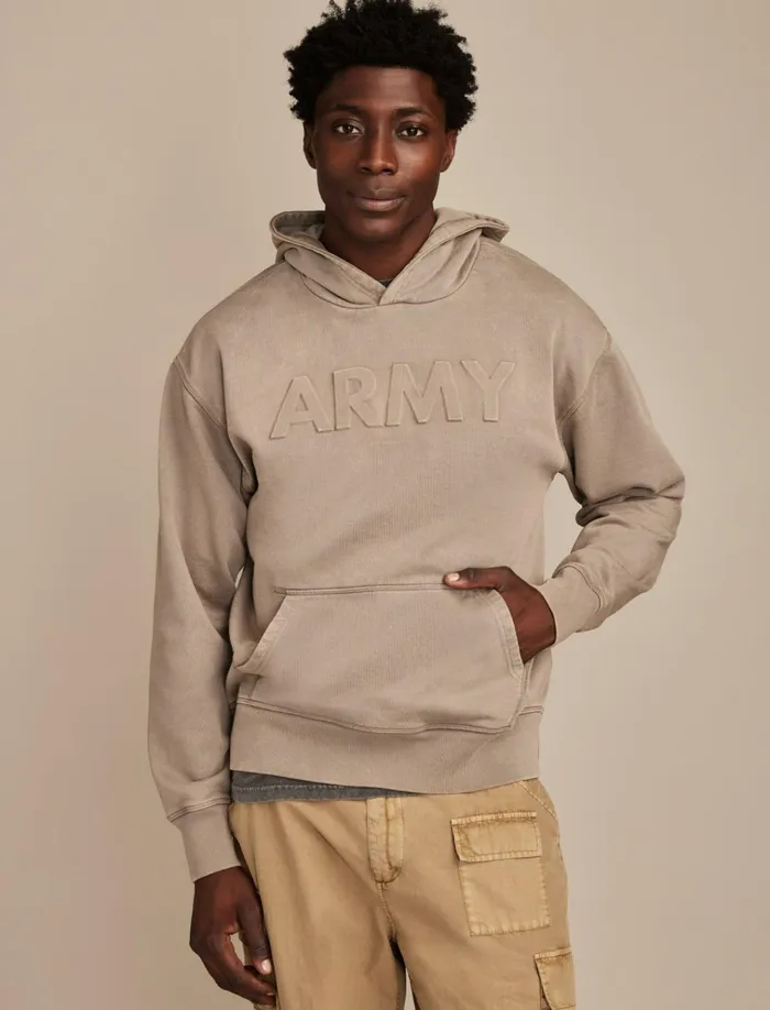 Army Hood Frost Grey Men Lucky Brand Graphic Tees