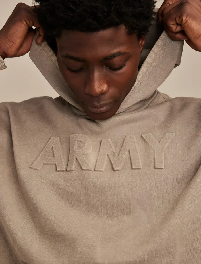 Army Hood Frost Grey Men Lucky Brand Graphic Tees