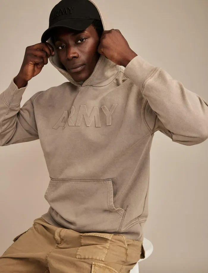 Army Hood Frost Grey Men Lucky Brand Graphic Tees