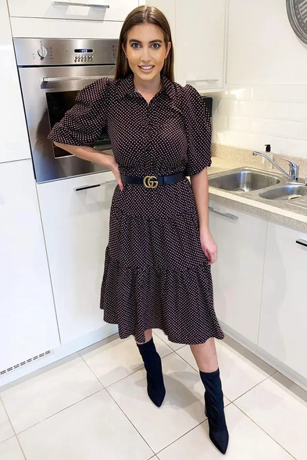 AX Paris Midi Dresses Black Square Printed Button Up Swing Dress