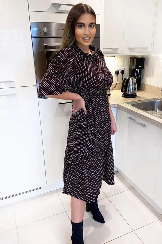 AX Paris Midi Dresses Black Square Printed Button Up Swing Dress