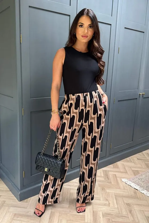 AX Paris Trousers 038 Leggings Multi Printed Geometric Trousers