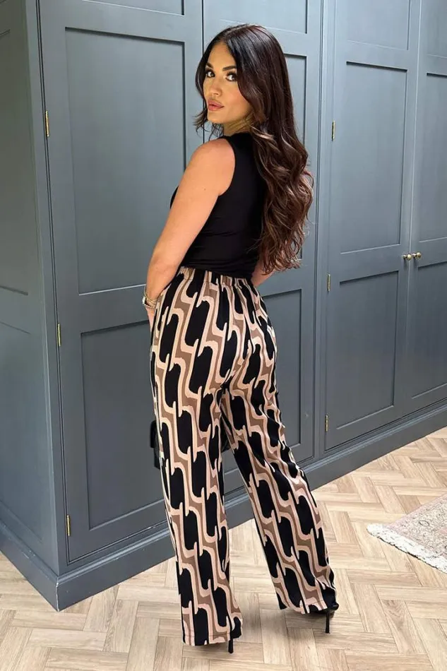 AX Paris Trousers 038 Leggings Multi Printed Geometric Trousers
