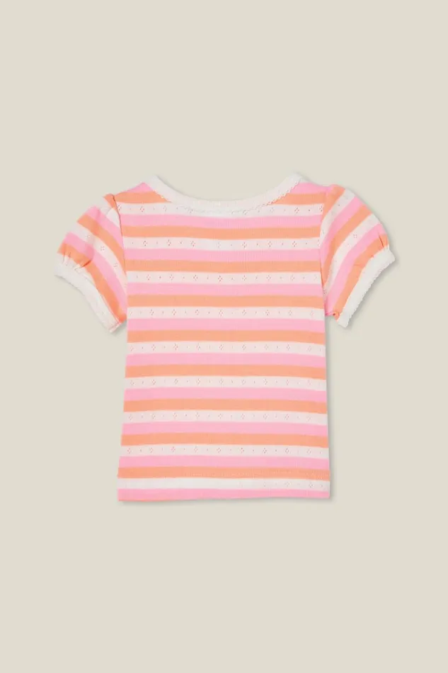 Baby Tops Jackets and Sweaters Cotton On Luna Pointelle Tee Vanillablush Pinktropical Orange Stripe Baby Tops Jackets and Sweaters Cotton On Luna Pointelle Tee Vanillablush Pinktropical Orange Stripe