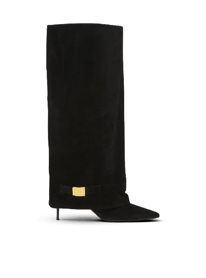 Balmain Boots Women Uma Boots In Suede Black
