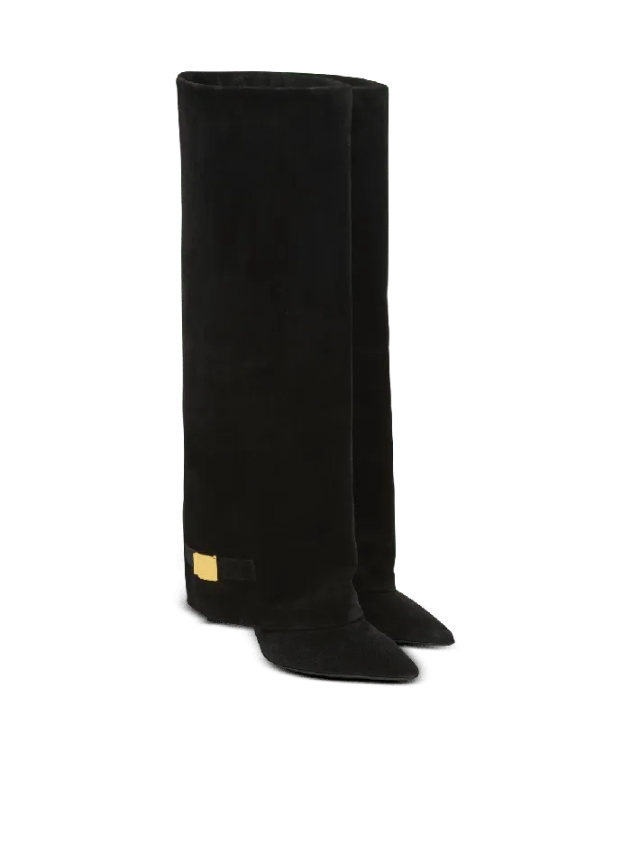 Balmain Boots Women Uma Boots In Suede Black