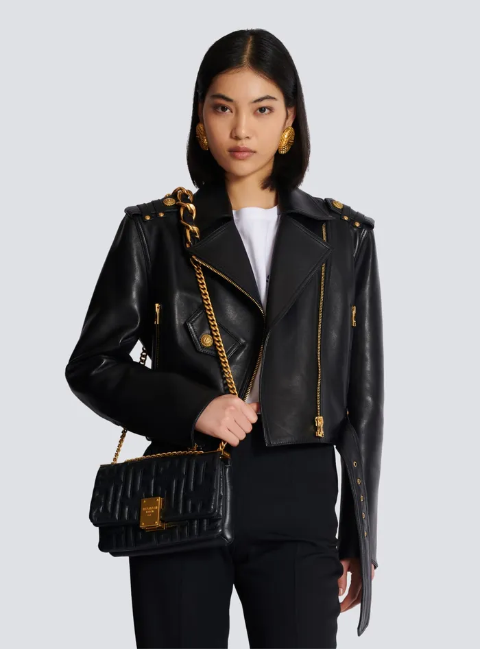 Balmain Crossbody Bags Women 1945 Soft Small Bag In Quilted Leather Black