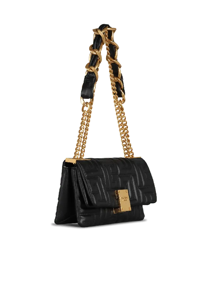 Balmain Crossbody Bags Women 1945 Soft Small Bag In Quilted Leather Black