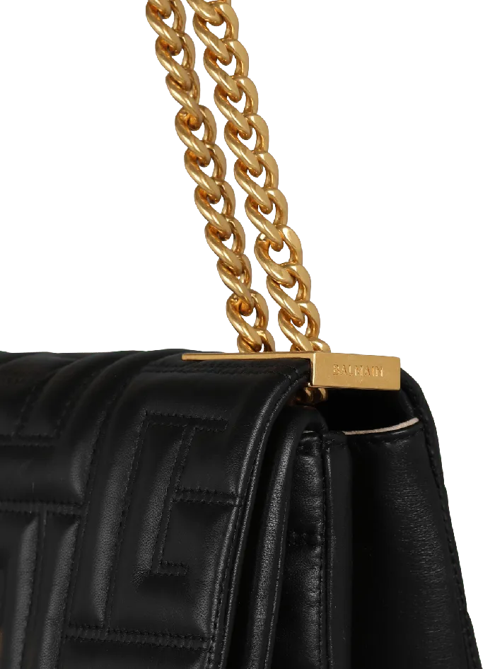 Balmain Crossbody Bags Women 1945 Soft Small Bag In Quilted Leather Black