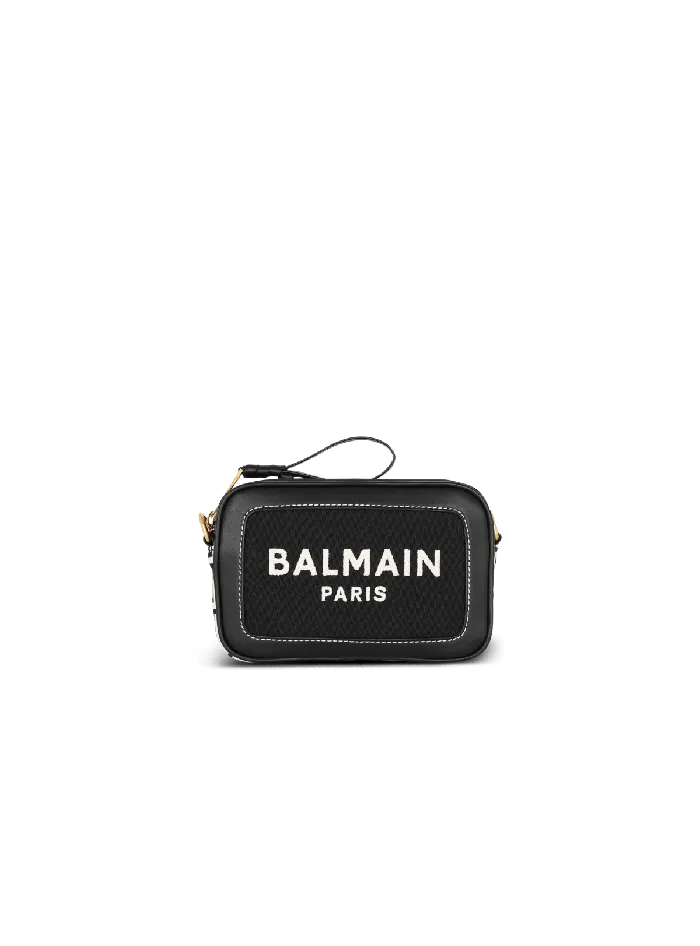Balmain Crossbody Bags Women BArmy Canvas And Leather Clutch Black