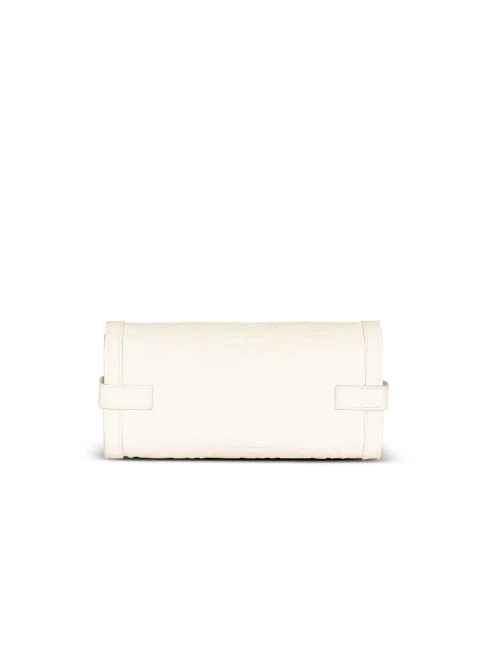 Balmain Crossbody Bags Women BBuzz 23 Monogrammed Grained Leather Clutch Beige