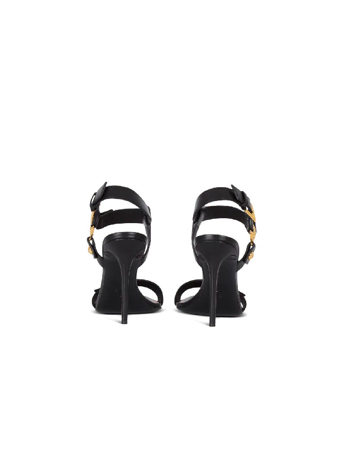 Balmain High Heels and Pumps Women Heeled Eva Sandals In Calfskin Black