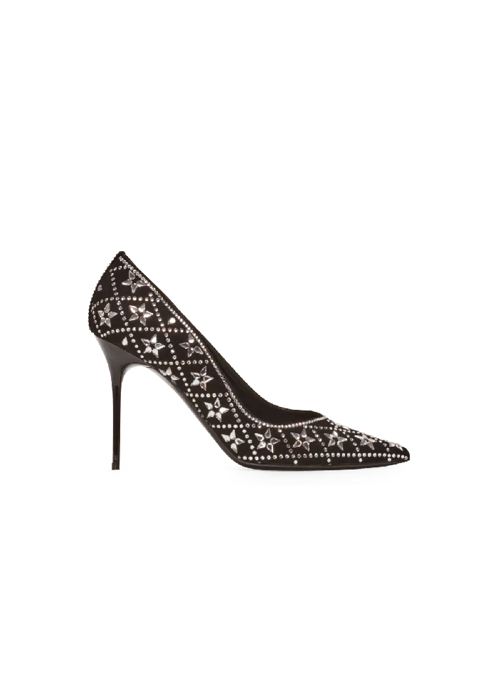 Balmain High Heels and Pumps Women Ruby Suede And Crystal Pumps Black