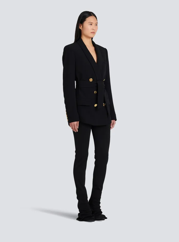 Balmain Jackets And Blazers Women Doublebreasted Fuchsia Ecodesigned Blazer Black