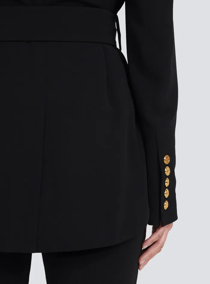 Balmain Jackets And Blazers Women Doublebreasted Fuchsia Ecodesigned Blazer Black