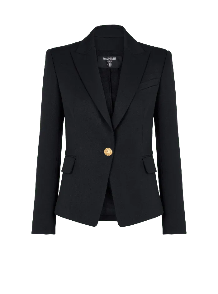 Balmain Jackets And Blazers Women Onebutton Wool Blazer Black