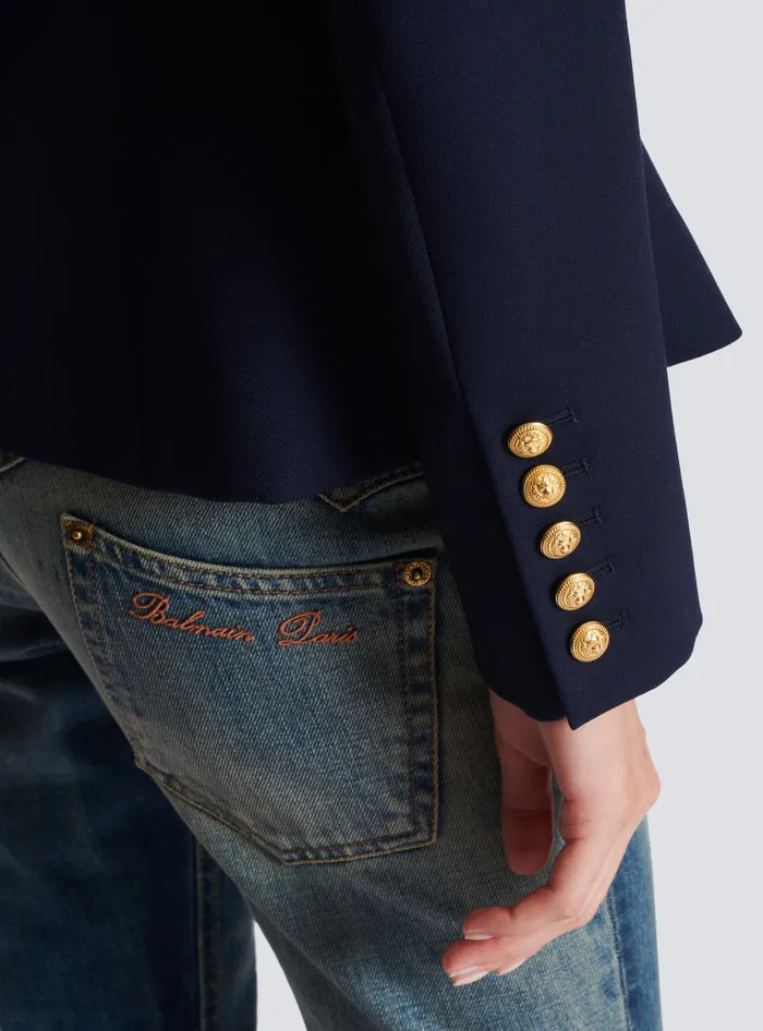 Balmain Jackets And Blazers Women Wool Doublebreasted Jacket Navy