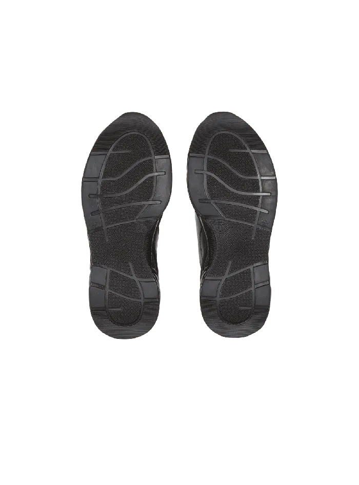 Balmain Kids Patent Leather And Suede Trainers Black