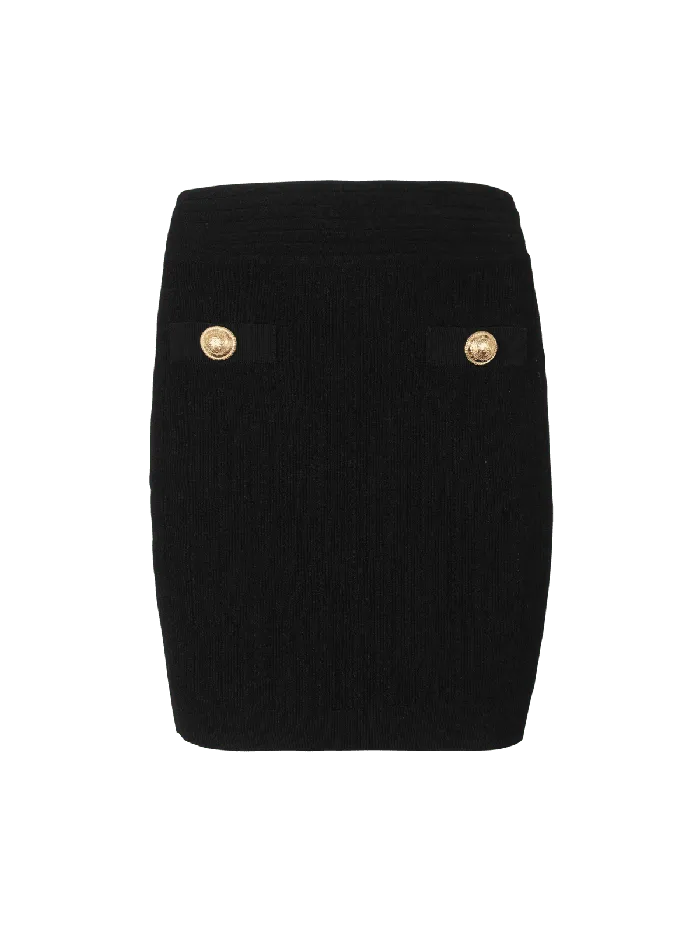 Balmain Knitwear Women Short Knit Skirt Black