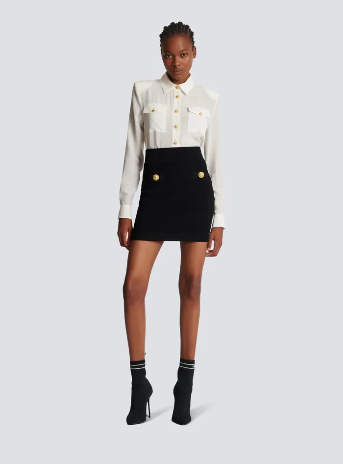 Balmain Knitwear Women Short Knit Skirt Black