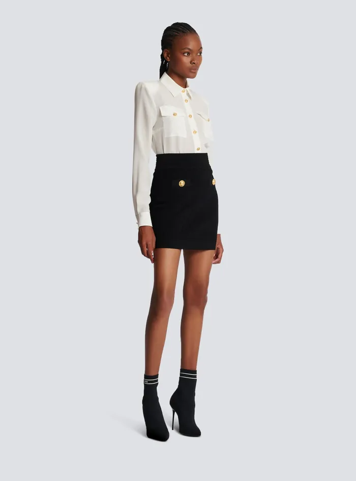 Balmain Knitwear Women Short Knit Skirt Black