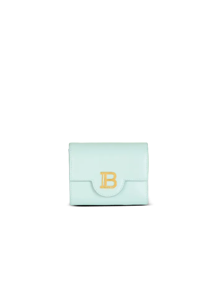Balmain Small Leather Goods Women Calfskin BBuzz Trifold Wallet Blue