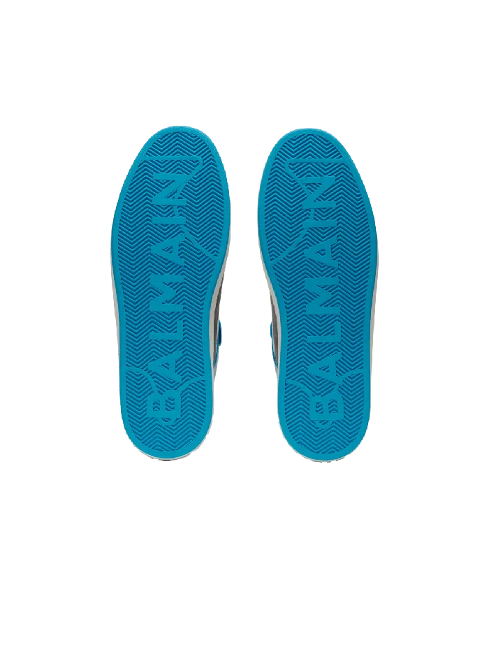 Balmain Sneakers Men BCourt Flip Sneakers In Calfskin And Suede Blue