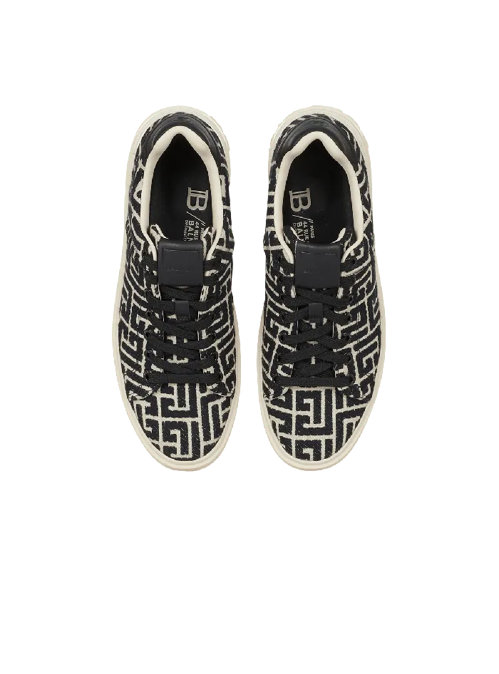 Balmain Sneakers Men Monogram Jacquard BCourt Sneakers White