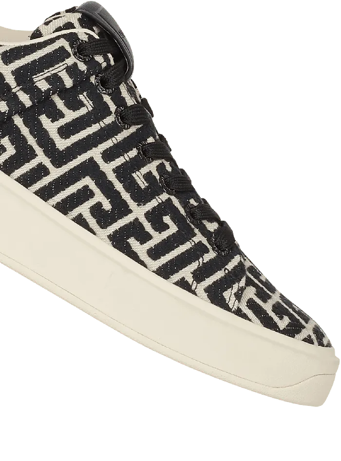 Balmain Sneakers Men Monogram Jacquard BCourt Sneakers White