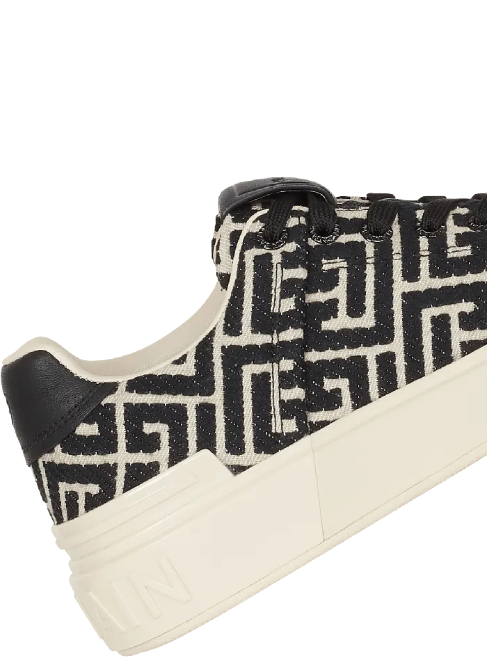 Balmain Sneakers Men Monogram Jacquard BCourt Sneakers White