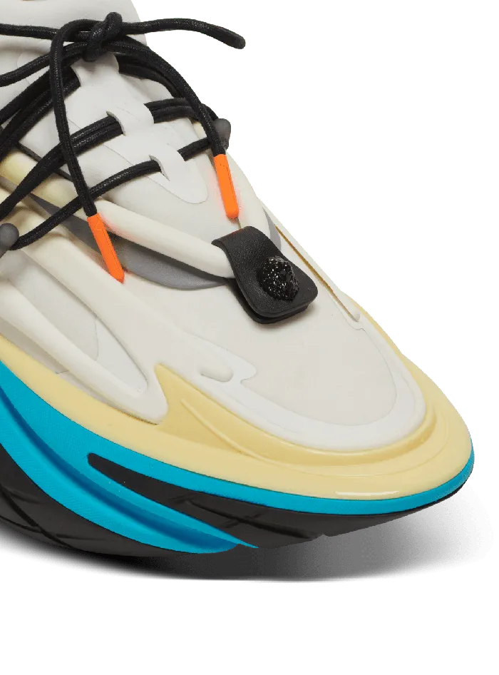 Balmain Sneakers Men Unicorn Low Trainers In Neoprene And Calfskin Multicolor