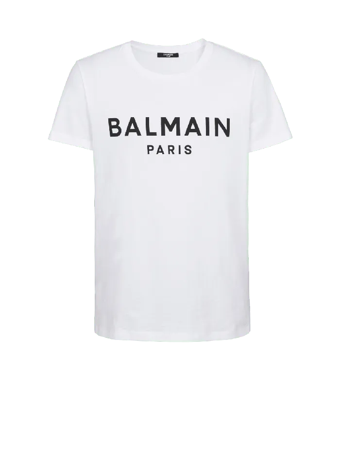 Balmain TShirts Men Printed Paris Shortsleeved Tshirt White