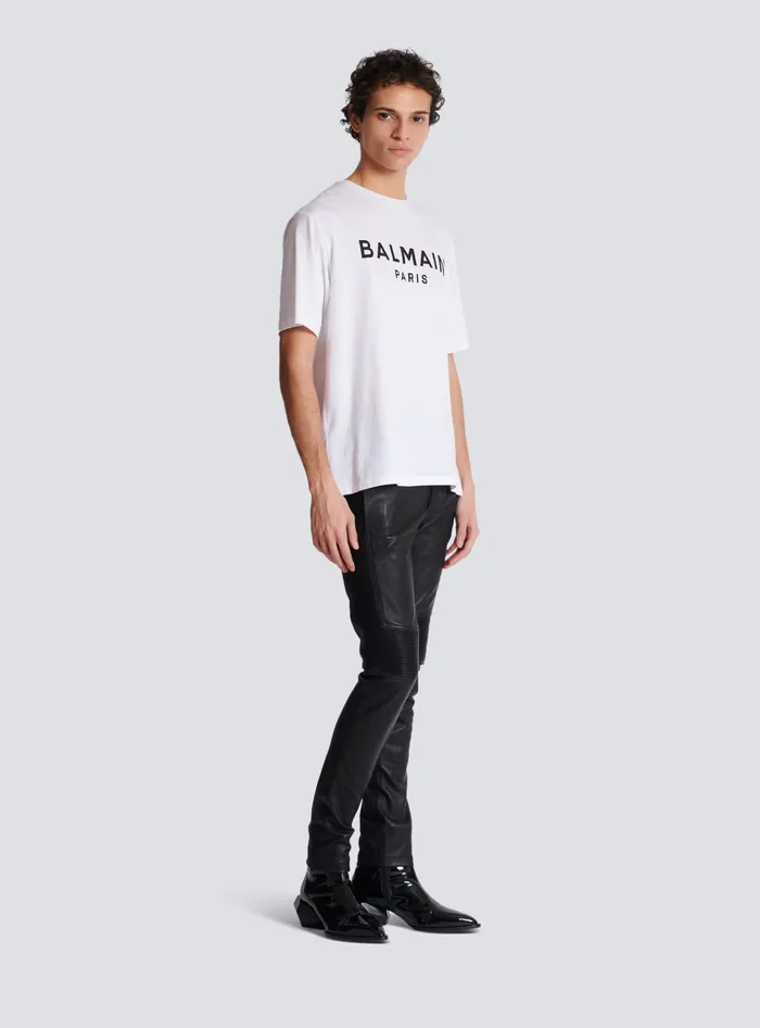 Balmain TShirts Men Printed Paris Shortsleeved Tshirt White