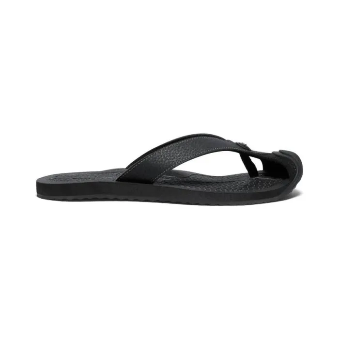 Barbados BlackSteel Grey Leather FlipFlop Women KEEN SlipOns