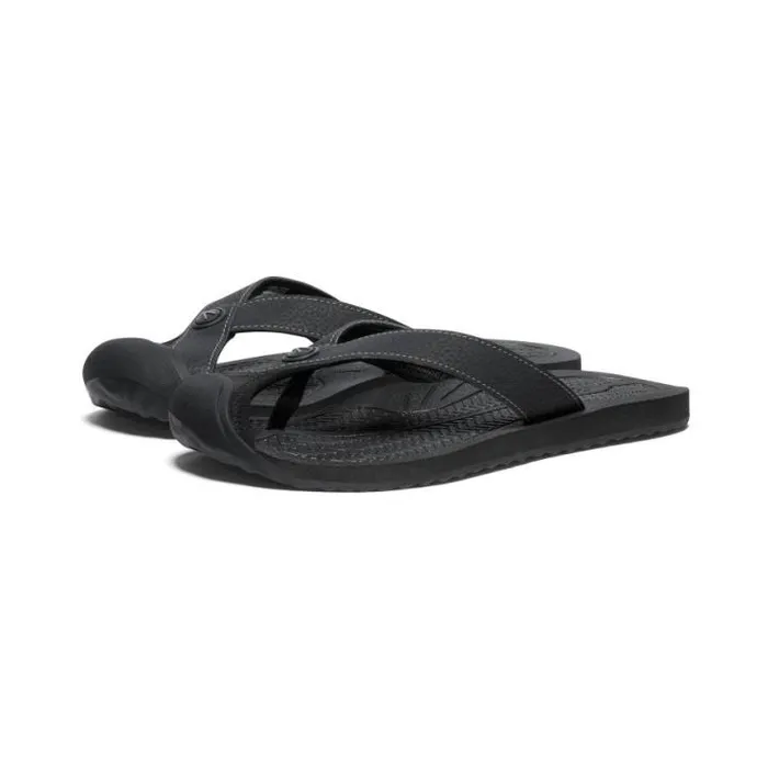 Barbados BlackSteel Grey Leather FlipFlop Women KEEN SlipOns Barbados BlackSteel Grey Leather FlipFlop Women KEEN SlipOns