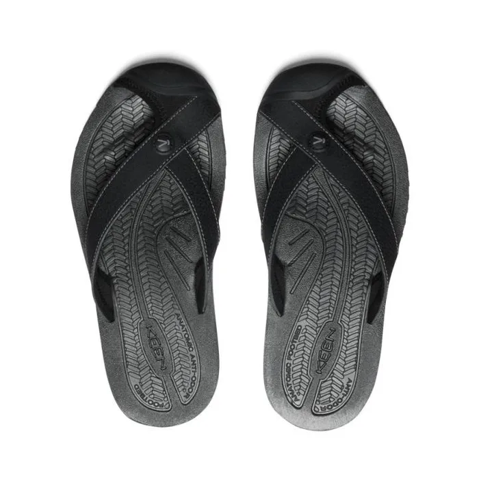 Barbados BlackSteel Grey Leather FlipFlop Women KEEN SlipOns Barbados BlackSteel Grey Leather FlipFlop Women KEEN SlipOns