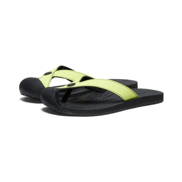 Barbados Daiquiri GreenBlack Leather FlipFlop Women KEEN Sandals