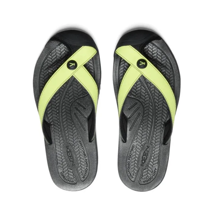 Barbados Daiquiri GreenBlack Leather FlipFlop Women KEEN Sandals