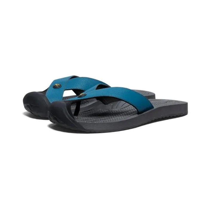 Barbados Legion BlueAntique Moss Leather FlipFlop Men KEEN SlipOns
